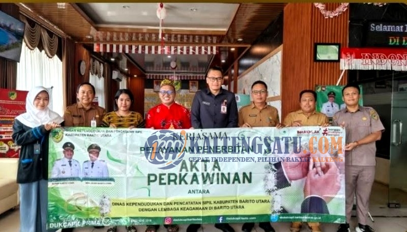 Disdukcapil Barut dan Gereja Santo Monfort Jalin Kerja Sama Penerbitan Akta Perkawinan