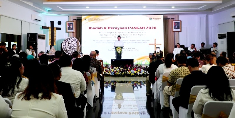 Nusron Wahid Hadiri Perayaan dan Ibadah Paskah Kementerian ATR BPN